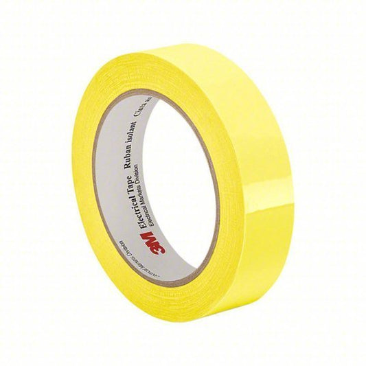 3M 7100148872 Polyester Film Electrical Tape 1318 - 1, Yellow, 1/2 in X 72 yd, 3 - in paper core, Log roll, 24 Rolls/Case - KEM - TRON INC.