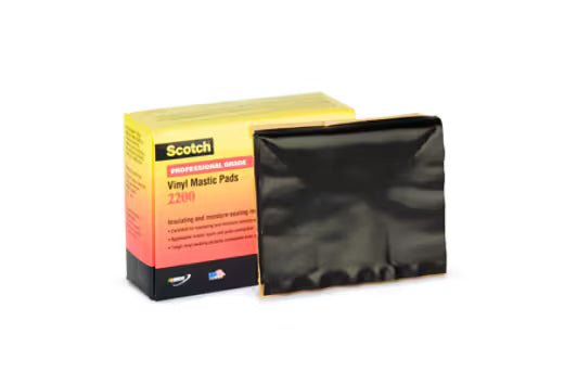 3M 7100165385 Scotch® Vinyl Mastic Pad 2200, 2 - 1/2 in x 4 - 1/2 in, Black, 40 rolls/carton, 200 rolls/Case - KEM - TRON INC.