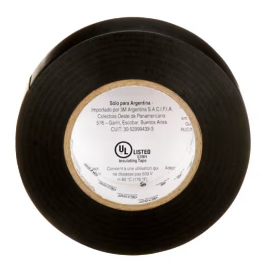 3M 7100169254 Temflex Vinyl Electrical Tape 165, Black, 3/4 in x 60 ft x .006 in, 100 Rolls/Case - KEM - TRON INC.