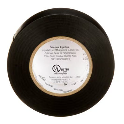 3M 7100169254 Temflex Vinyl Electrical Tape 165, Black, 3/4 in x 60 ft x .006 in, 100 Rolls/Case - KEM - TRON INC.