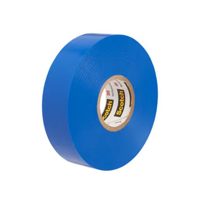 3M 7100169429 Temflex Vinyl Electrical Tape 165, Blue, 3/4 in x 60 ft (19 mm x 18 m), 6 mil, 100 Rolls/Case - KEM - TRON INC.