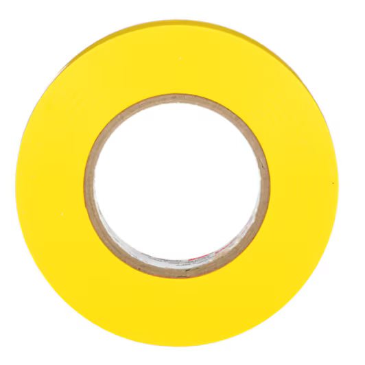 3M 7100169490 Temflex Vinyl Electrical Tape 165, Yellow, 3/4 in x 60 ft (19 mm x 18 m), 6 mil, 100 Rolls/Case - KEM - TRON INC.