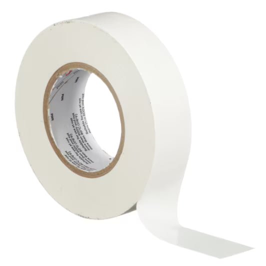 3M 7100169491 Temflex Vinyl Electrical Tape 165, White, 3/4 in x 60 ft (19 mm x 18 m), 6 mil, 100 Rolls/Case - KEM - TRON INC.