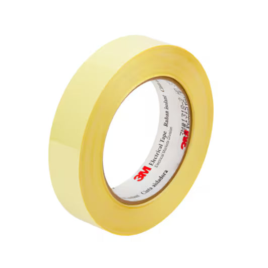 3M 7000132836 Polyester Film Electrical Tape 1350F-1, yellow, 24 in x 72 yd log roll, on 3" plastic core, 1 Roll/Case