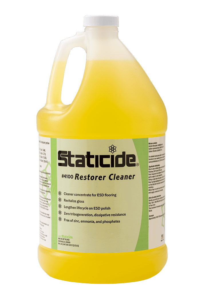 ACL Staticide® 4100 - 5 Static Dissipative Acrylic Floor Finish Restorer Cleaner, 5 - gallon Pail - KEM - TRON INC.