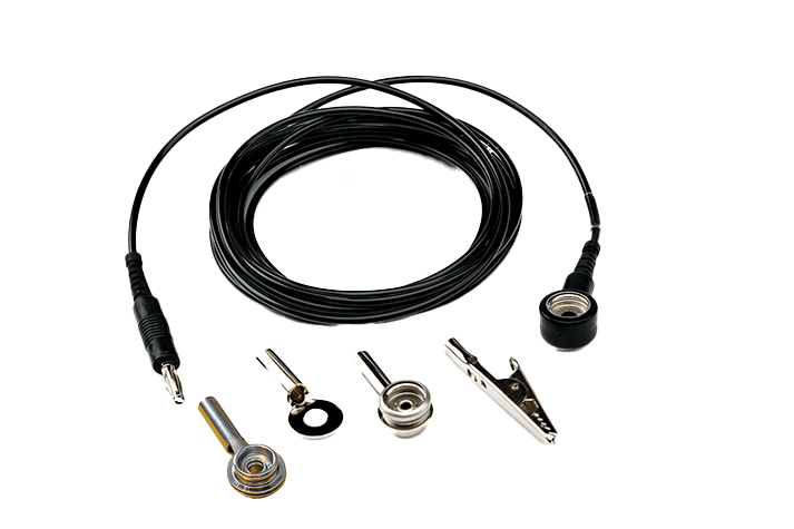 ACL Staticide® 8094 1M? Universal Grounding Cord, 10 ft. 10mm Socket to Banana with 4 adaptors - KEM - TRON INC.