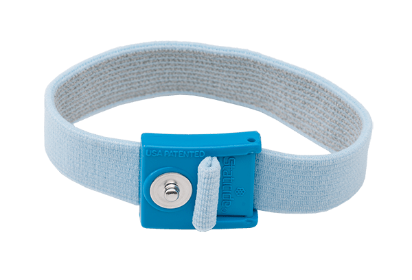 ACL Staticide® 8153 Premium Wrist Strap with 1M? Coiled Grounding Cord, Light Blue w/4mm Stud - KEM - TRON INC.