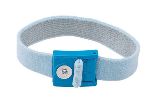 ACL Staticide® 8153 Premium Wrist Strap with 1M? Coiled Grounding Cord, Light Blue w/4mm Stud - KEM - TRON INC.