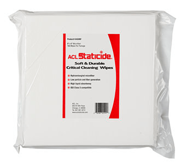 ACL Staticide® 8409MF Microfiber Wipes, White 9" x 9", 150 wipes per bag - KEM - TRON INC.