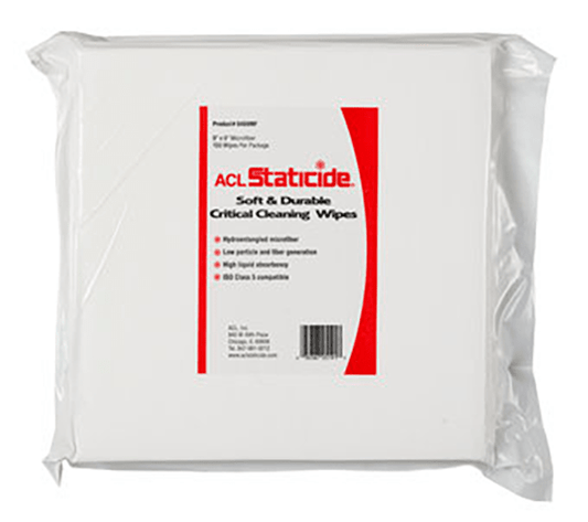 ACL Staticide® 8409MF Microfiber Wipes, White 9" x 9", 150 wipes per bag - KEM - TRON INC.