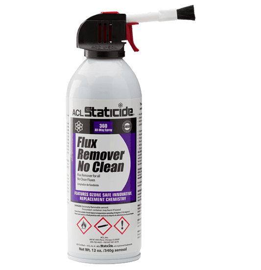 ACL Staticide® 8623 Flux Remover No Clean, 12 oz / 340 g Aerosol Can with Brush - KEM - TRON INC.