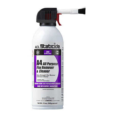 ACL Staticide® 8624 A4 All Purpose Flux Remover & Cleaner, 12 oz / 340 g Aerosol Can - KEM - TRON INC.