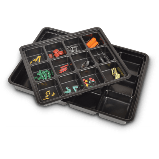 Corstat 13050 ESD Safe Kitting Trays 14 x 10 x 1 - 3/4 in, 12 cavities - KEM - TRON INC.