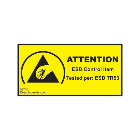 Desco 06710 ESD Control Item Tested Label, Permanent, 1" x 2", 1000 Per Roll - KEM - TRON INC.