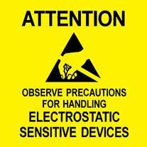 Desco 06722 Esd Observe Precautions Label, 2" X 2" 500 Per Roll - KEM - TRON INC.