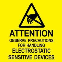 Desco 06727 Esd Attention Label, 2" X 2" - KEM - TRON INC.