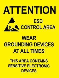 Desco 06742 ESD Area Warning Signs, 5 Pack - KEM - TRON INC.