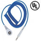 Desco 09120 Jewel Coil Cord With 0.16" Snap Socket, Sapphire, 6' - KEM - TRON INC.