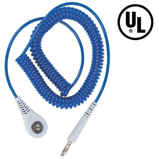 Desco 09151 Jewel Right Angle Coil Cord Sapphire, 10' - KEM - TRON INC.