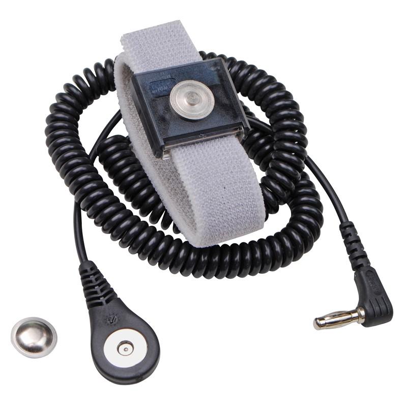 Desco 09202 Jewel Magsnap Adjustable Wrist Band With Right Angle 6' Coil Cord - KEM - TRON INC.