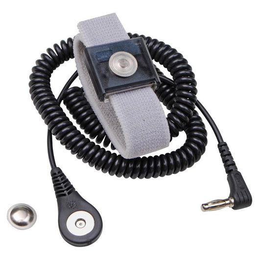 Desco 09202 Jewel Magsnap Adjustable Wrist Band With Right Angle 6' Coil Cord - KEM - TRON INC.