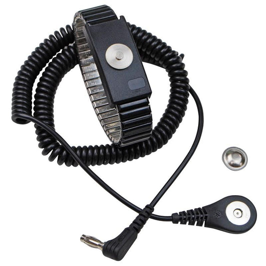Desco 09204 Jewel Magsnap Metal Expansion Wrist Band With Right Angle 6' Coil Cord - KEM - TRON INC.