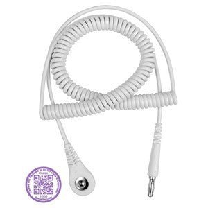 Desco 09228, Jewel Coil Cord w/ 4 MM Snap Socket, White, 6', Clean Pack - KEM - TRON INC.