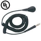 Desco 09682 Relaxed Retraction Coil Cord With Banana Plug, 20' - KEM - TRON INC.