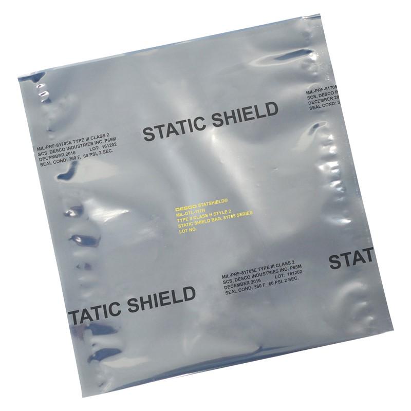 Desco 12910 Static Shielding Bags, 3 inX5 in, 81705 Series, Metal - In, 100/Pk - KEM - TRON INC.
