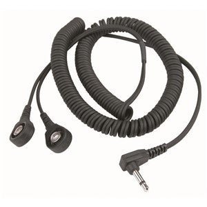 Desco 19868, Dual - Wire Coil Cord, 6 FT with 7 MM Studs, Right Angle Plug - KEM - TRON INC.