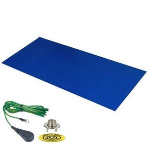 Desco 66221, Dissipative Dual Layer Rubber Mat with Hardware Dark Blue, .060 in x 36 in x 72 in - KEM - TRON INC.