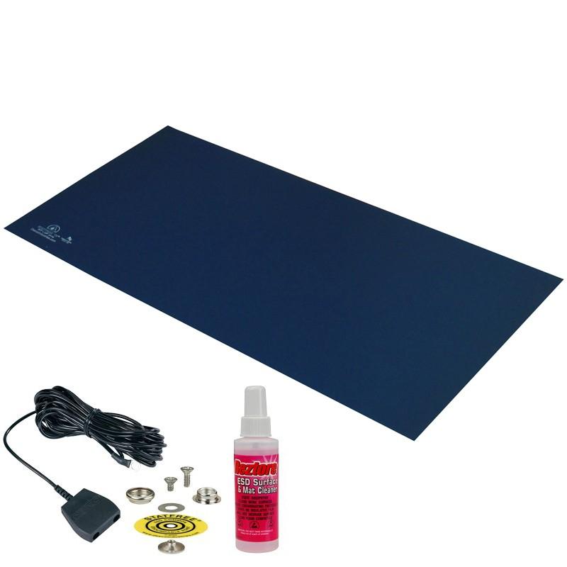 Desco 66425 Mat Kit, Statfree T2 Plus Rubber, Dissipative, Dark Blue 24"X36"X.060" - KEM - TRON INC.