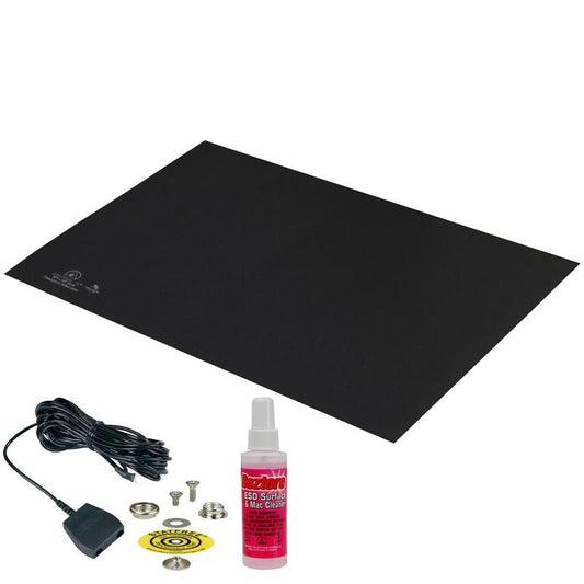 Desco 66426 Mat Kit, Statfree T2 Plus Dissipative Dual Layer Rubber Mat Top Kit, Dark Grey, 24"X36"X.060" - KEM - TRON INC.