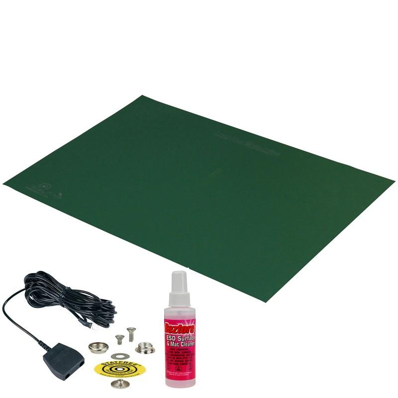 Desco 66431 Statfree T2 Plus Dual Layer Rubber Mat Top Kit, Green, .060" X 24" X 48" - KEM - TRON INC.