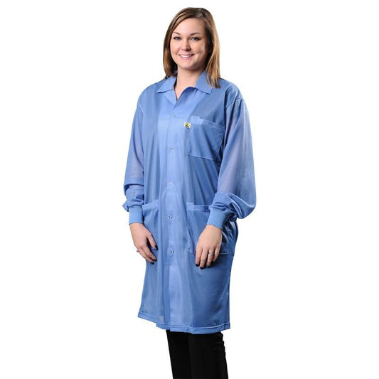 Desco 73613 Statshield ESD - Safe Blue Lab Coat W/Cuff, Large - KEM - TRON INC.