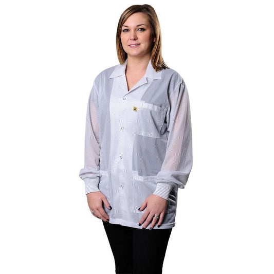 Desco 73834 Statshield ESD - Safe White Jacket W/ Cuff, X - Large - KEM - TRON INC.