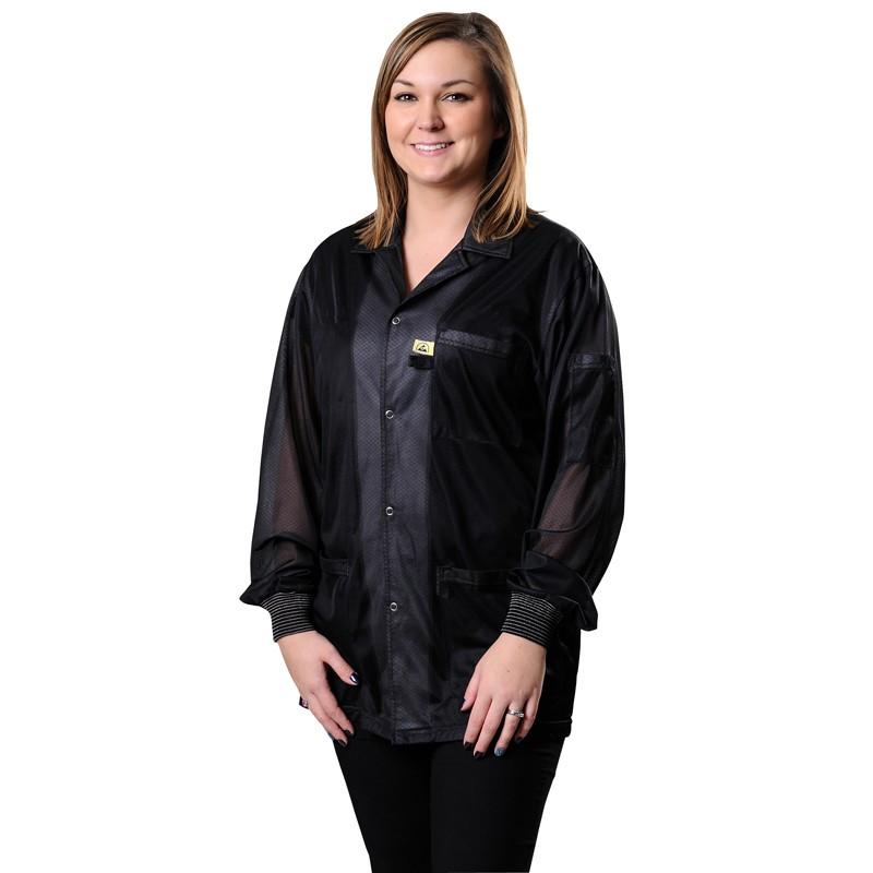 Desco 73861 Statshield Esd - Safe Black Jacket W/Cuffs, Small - KEM - TRON INC.