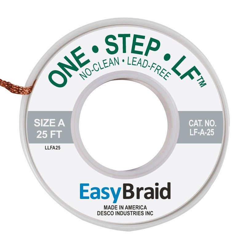 Easy Braid LF - A - 25 One - Step Lead - Free No Clean Braid .025", 25' Spool - KEM - TRON INC.
