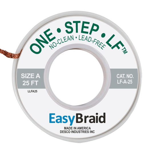 Easy Braid LF - A - 25 One - Step Lead - Free No Clean Braid .025", 25' Spool - KEM - TRON INC.