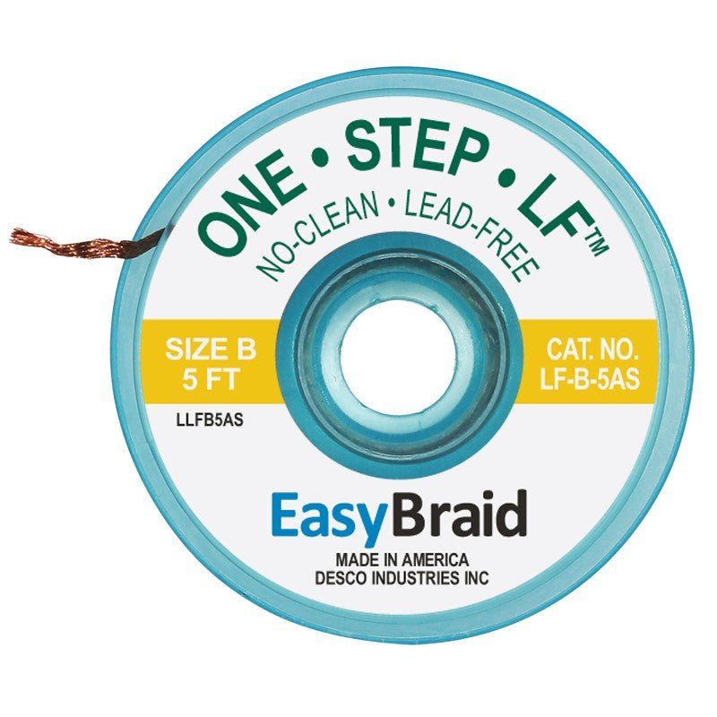 Easy Braid LF - B - 5AS One - Step Lead - Free No Clean Braid .050", Anti - static, 5' Spool - KEM - TRON INC.