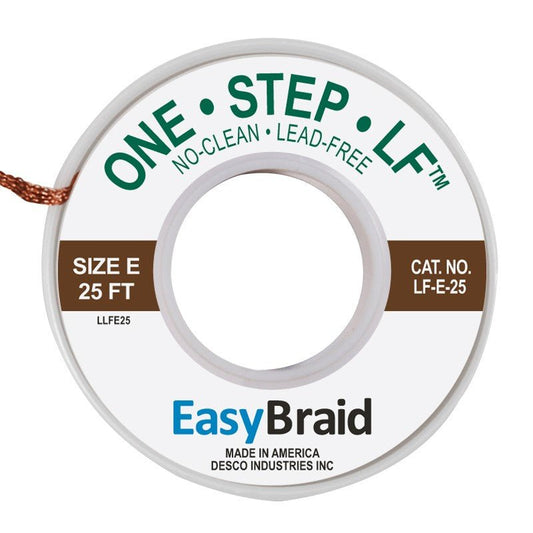 Easy Braid LF - E - 25 One - Step Lead - Free No Clean Braid .125", 25' Spool - KEM - TRON INC.
