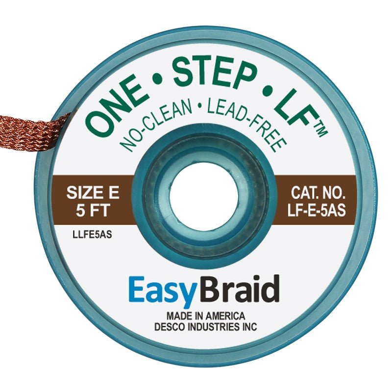 Easy Braid LF - E - 5AS One - Step Lead - Free No Clean Braid .125", Anti - static, 5' Spool - KEM - TRON INC.