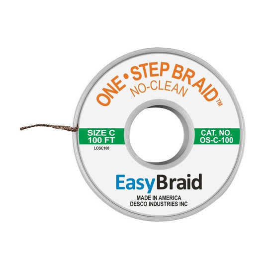 Easy Braid OS - C - 100 One - Step No Clean Braid .075", 100' Spool - KEM - TRON INC.