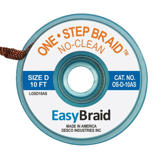 Easy Braid OS - D - 10AS One - Step No Clean Braid .100", Anti - static, 10' Spool - KEM - TRON INC.