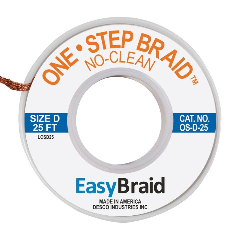 Easy Braid OS - D - 25 One - Step No Clean Braid .100", 25' Spool - KEM - TRON INC.