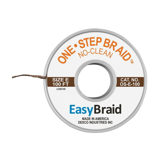 Easy Braid OS - E - 100 One - Step No Clean Braid .125", 100' Spool - KEM - TRON INC.