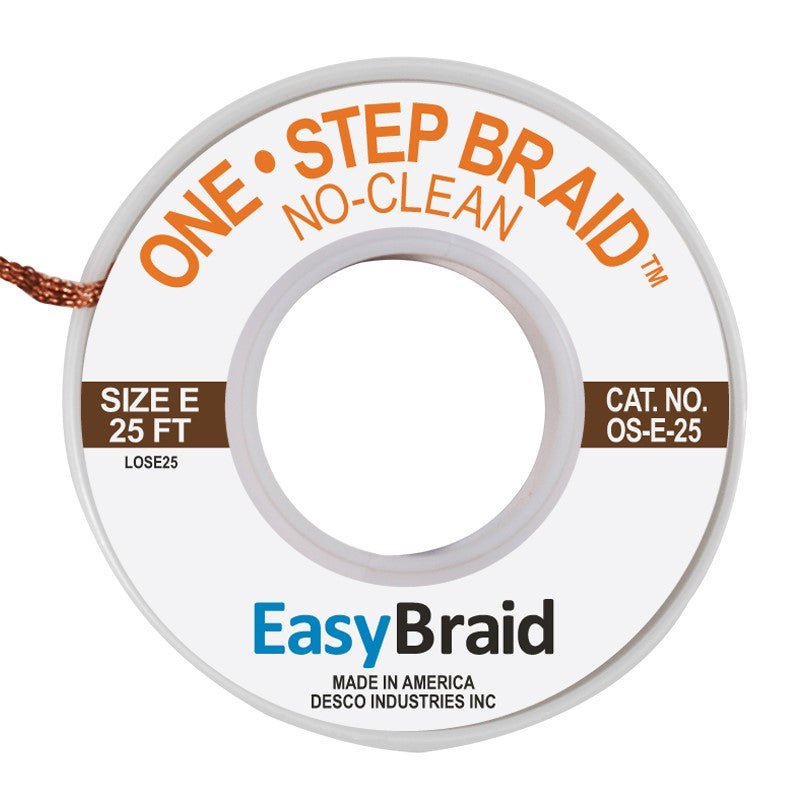 Easy Braid OS - E - 25 One - Step No Clean Braid .125", 25' Spool - KEM - TRON INC.