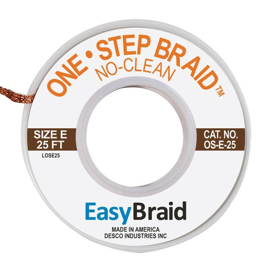 Easy Braid OS - E - 25 One - Step No Clean Braid .125", 25' Spool - KEM - TRON INC.