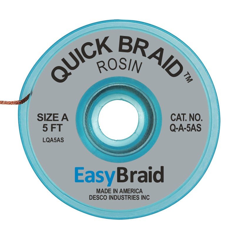 Easy Braid Q - A - 5AS Quick Braid .025", Anti - static, 5' Spool - KEM - TRON INC.