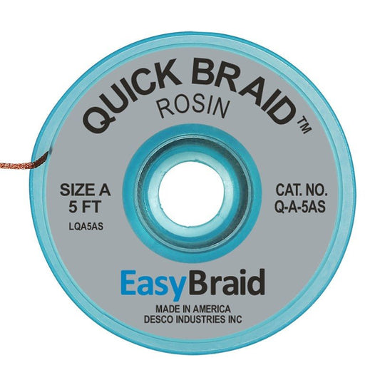 Easy Braid Q - A - 5AS Quick Braid .025", Anti - static, 5' Spool - KEM - TRON INC.